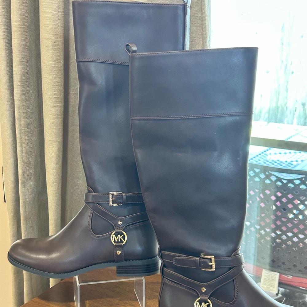 Michael Kors Preston knee high leather boots.